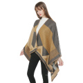 Capa de poncho estampada para mujer, chales y chales delanteros abiertos reversibles